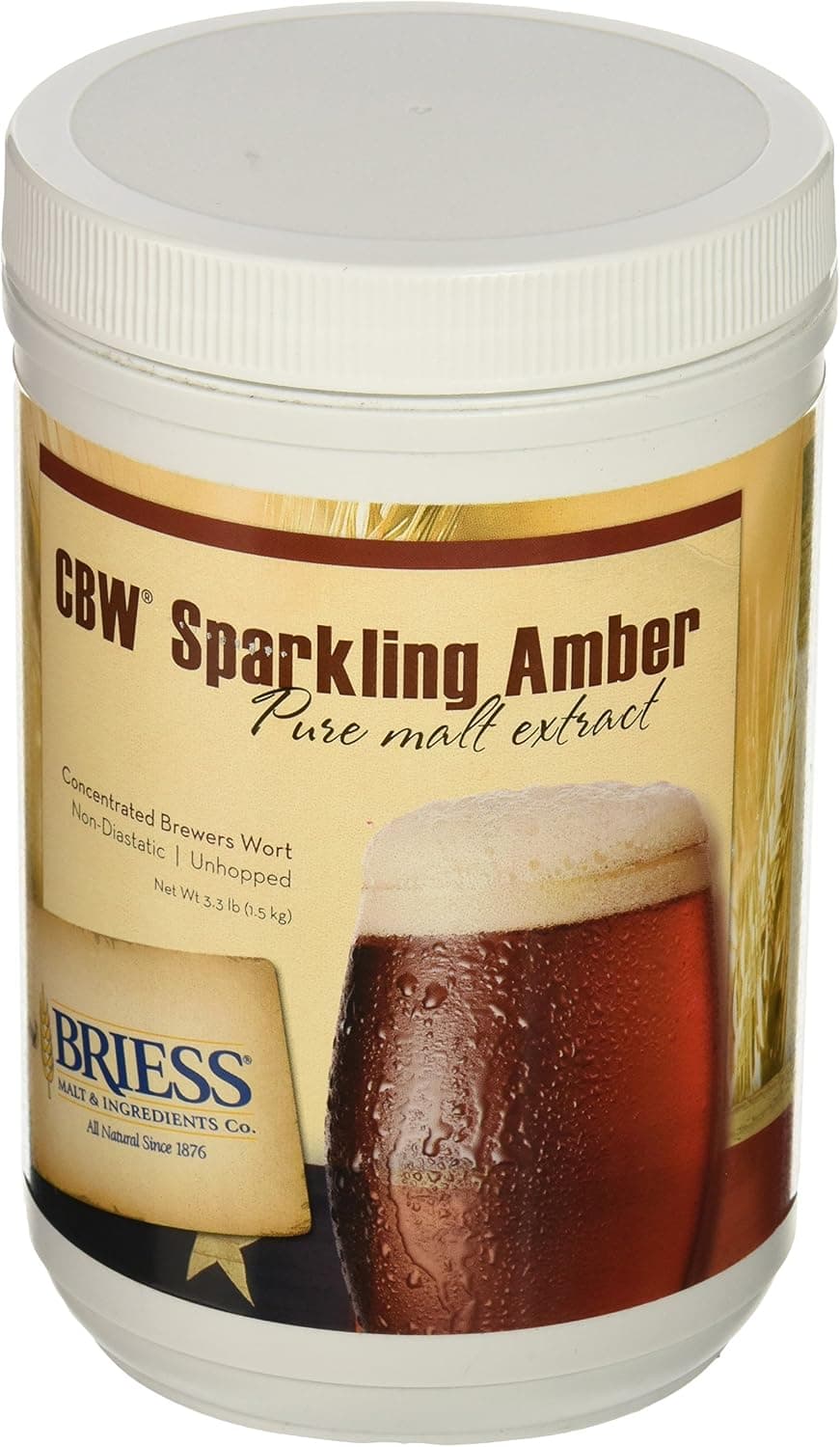 Briess CBW-1247 Sparkling Amber Liquid Malt Extract, 3.3lb
