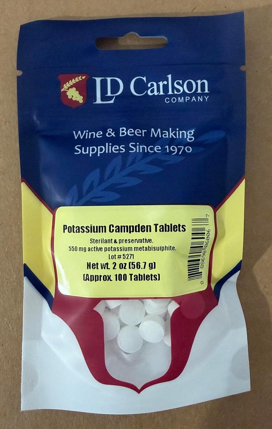 Campden Tablets (potassium metabisulfite) 550 mg - 100 Tablets
