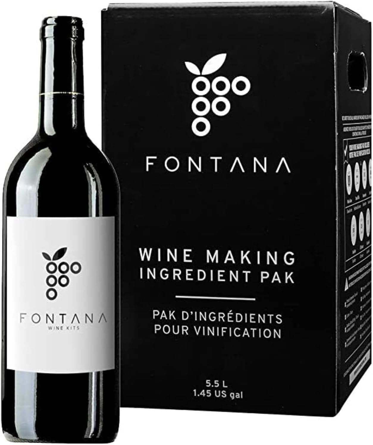 Fontana Wine Making Ingredient Kit Merlot 6 Gallon (Makes 30 Bottles)
