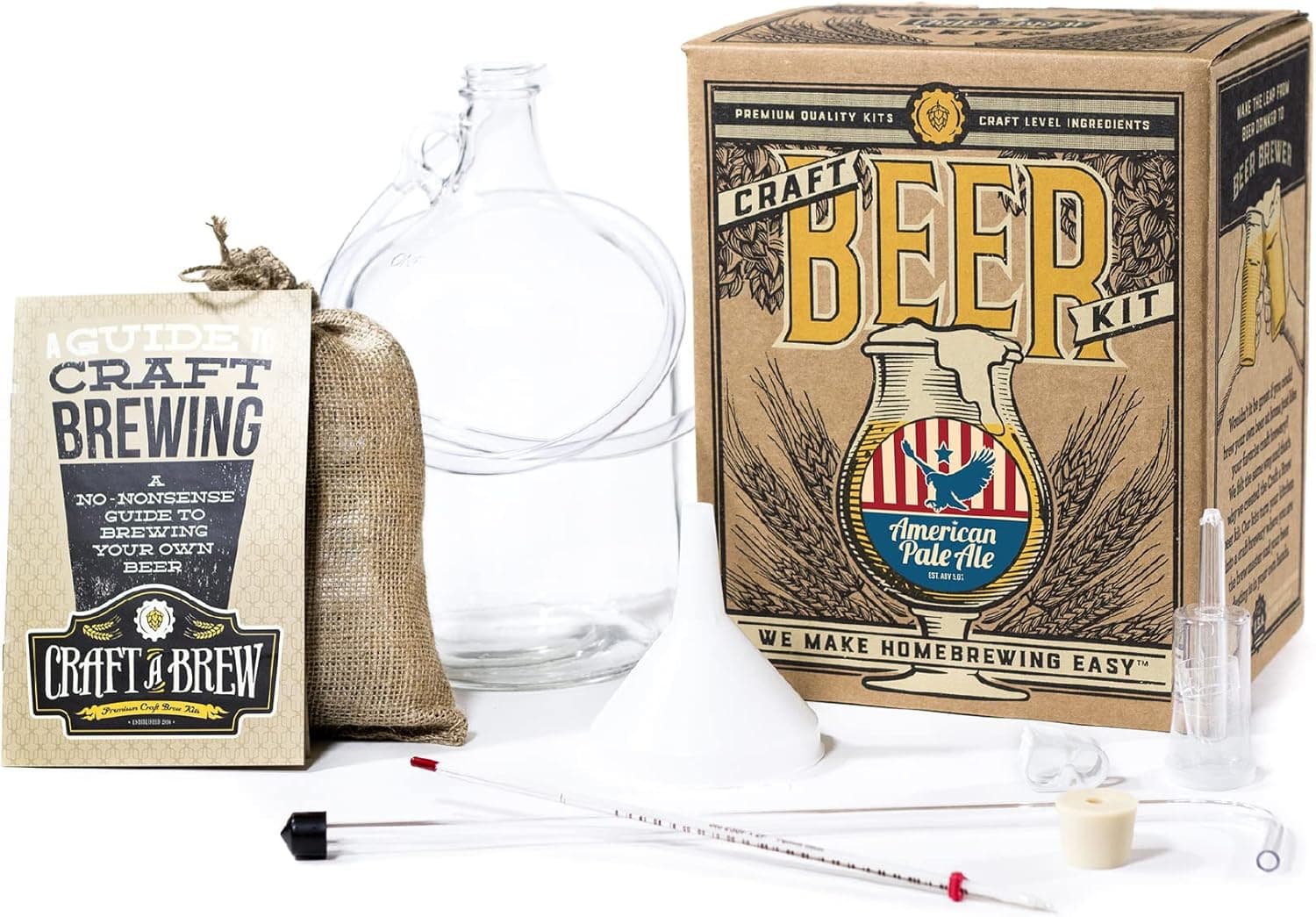 Craft A Brew American Pale Ale Beer Making Kit - Complete Equipment and Supplies - 1 Gallon