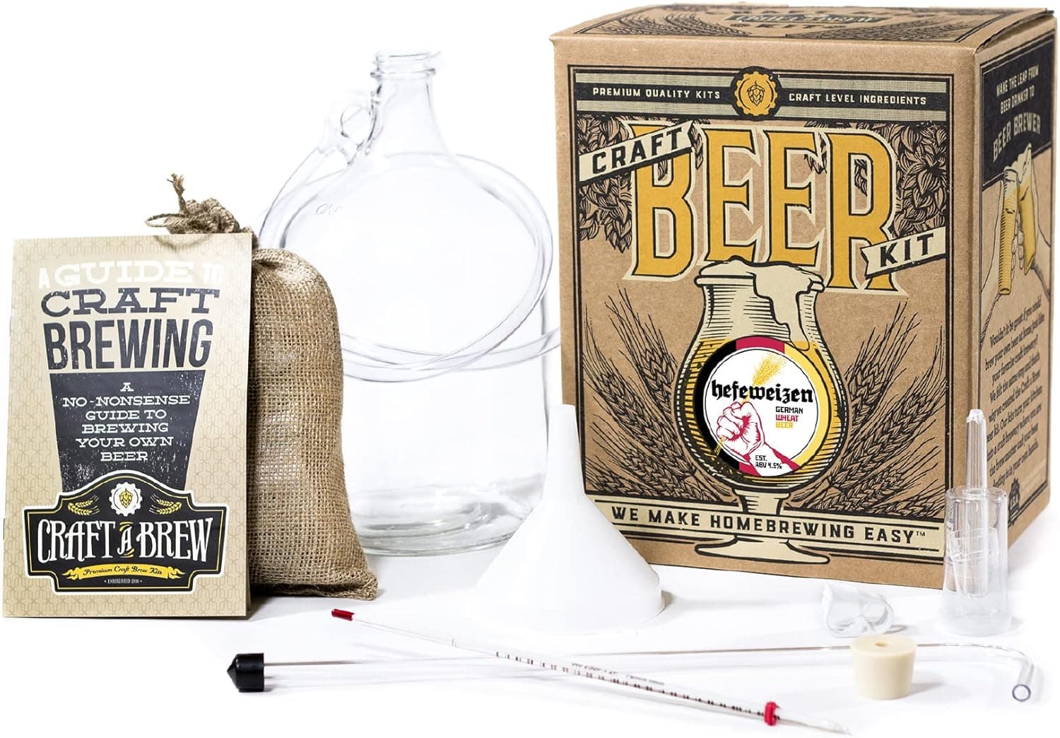 Craft A Brew Hefeweizen Beer Making Kit - Complete Equipment and Supplies - 1 Gallon