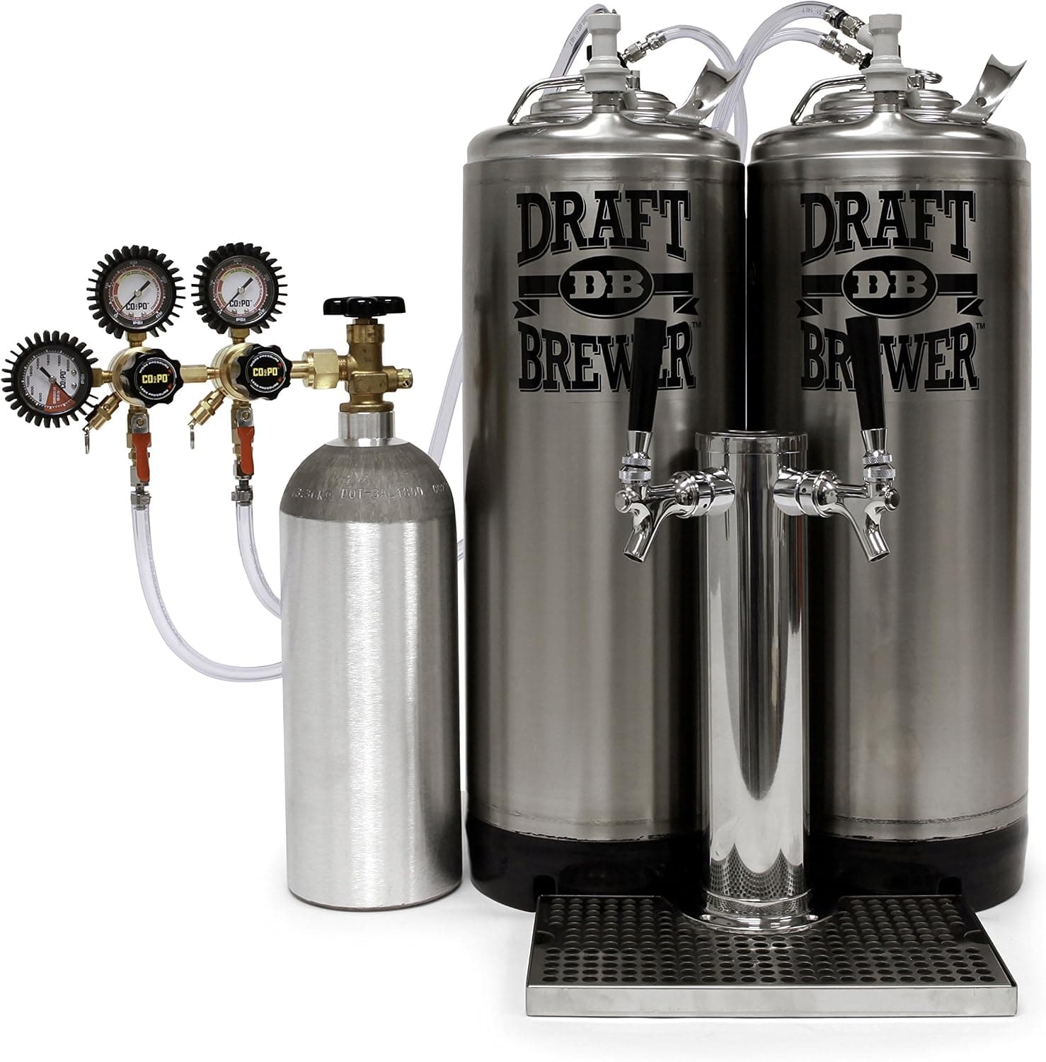 Northern Brewer Kegerator King Two Ball Lock Keg Mini Fridge Conversion Kit with Tower