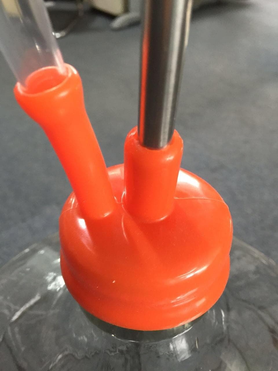 THORIUM Carboy Cap 3, 5 & 6 Gallon Blow Off Hood with Caps Orange Silicone (2 Pack)