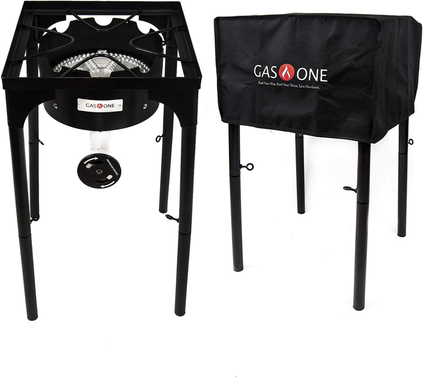 GasOne Propane Burner with Cover 200,000-BTU Brewing Burner with Adjustable Height