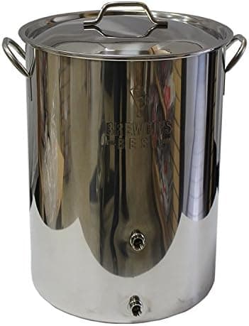 Strange Brew Brewer's Best 8 gal Stainless Steel Homebrewing Kettle with Two Ports
