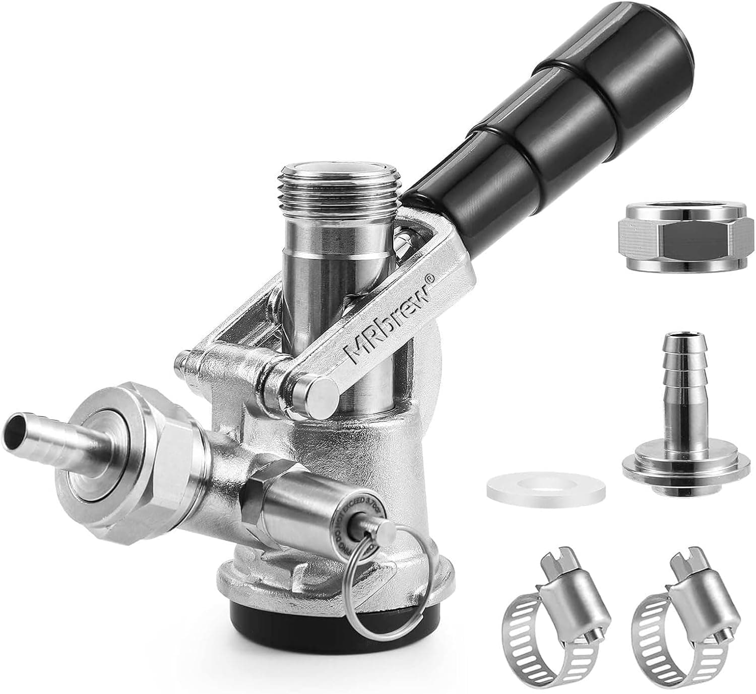 MRbrew Keg Coupler Commercial Sankey D System Stainless Probe Brass Body with Check Valve
