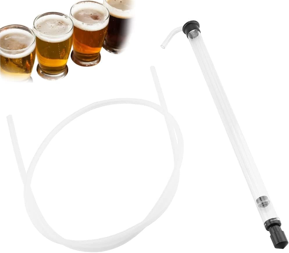 Pssopp Auto Siphon Racking Cane, 3/8 Inch, with Transparent Tubing (38.5cm)