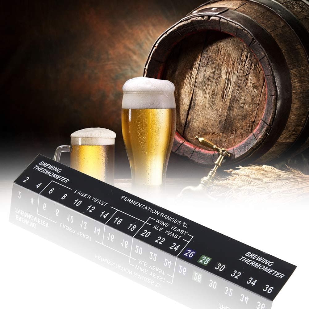Fdit 5PCS Stick On Brewing Thermometer Adhesive LCD Sticker 2-36C