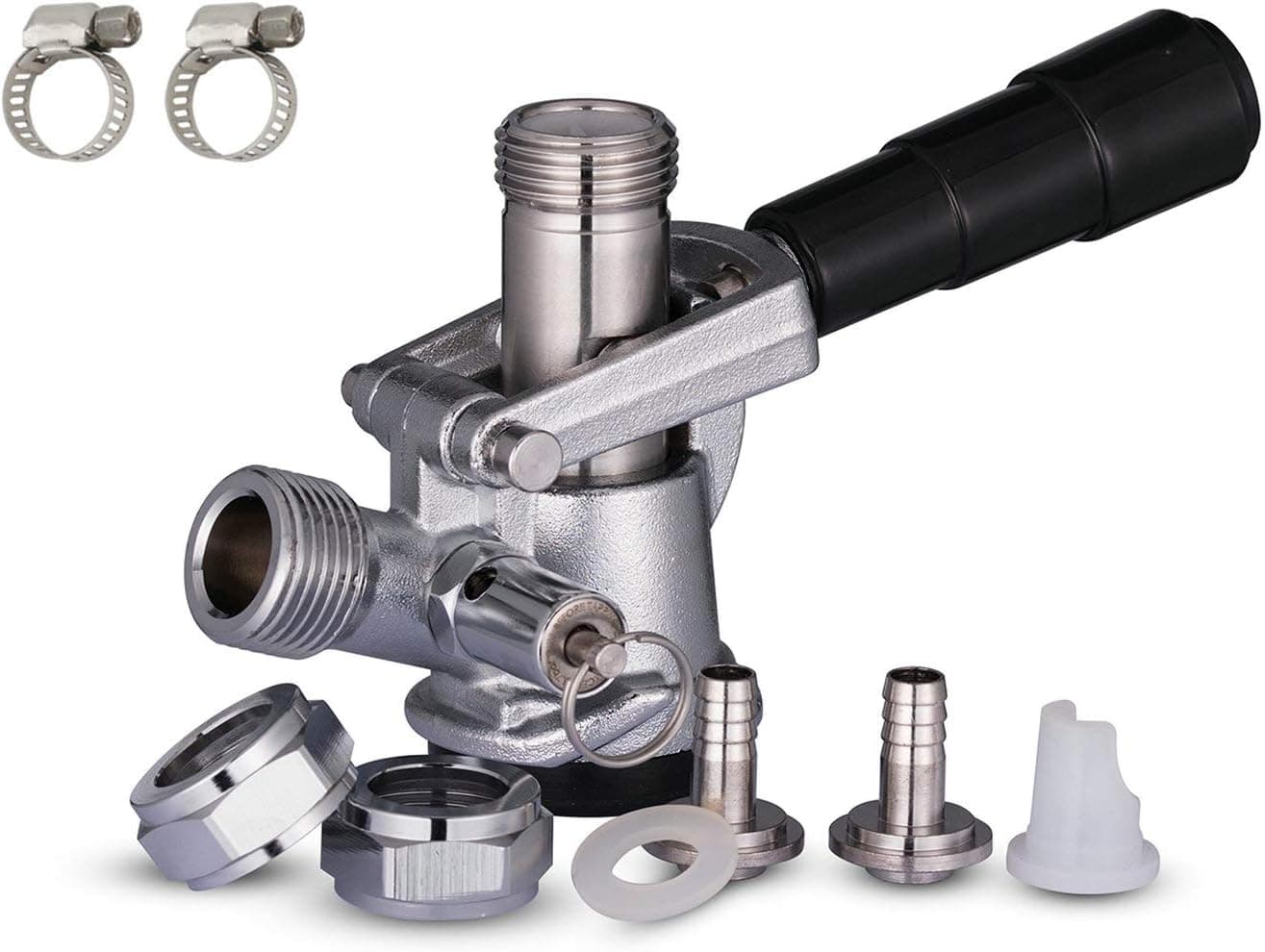 CRBrewBeer US Sankey Keg Coupler D System Stainless Steel Probe with Black Lever Handle