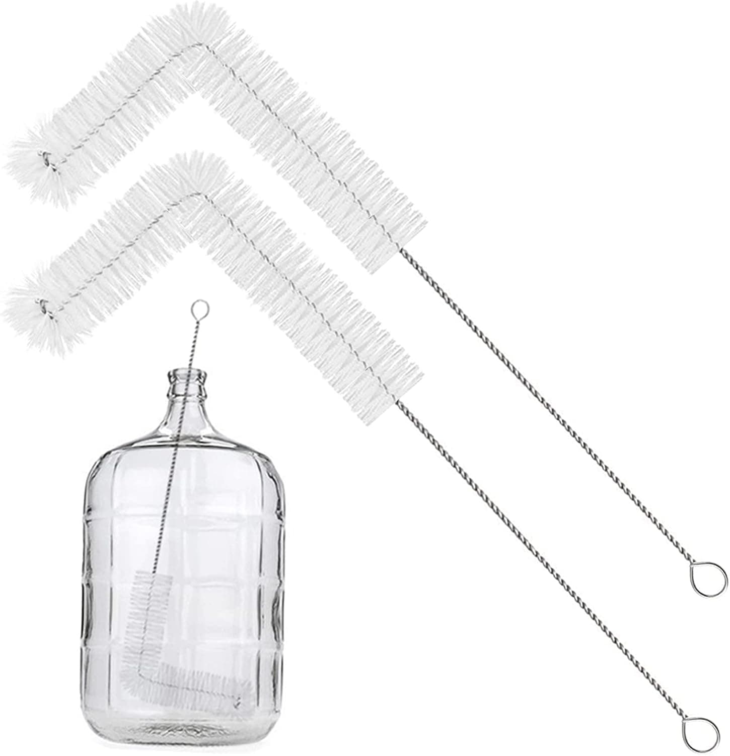 2 Pack 28inch Carboy Cleaning Brush Nylon for 3-6.5 Gallon Carboys Kegs