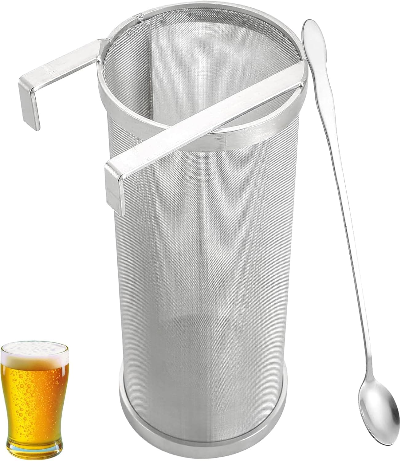 FLKQC Hop Filter 4 x 10 Inch Hop Spider 300 Micron Mesh Stainless Steel Strainer