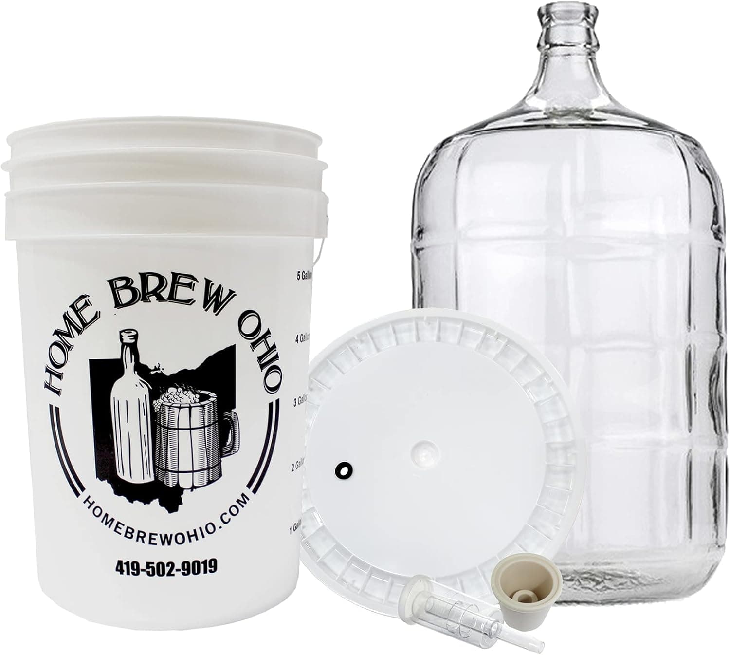 Home Brew Ohio Five Gallon Primary and Secondary Fermentation Set-Up