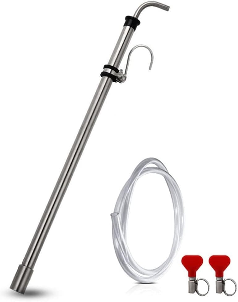 Brewing Auto Siphon, Stainless Steel Siphon Racking Cane with Carboy Clip