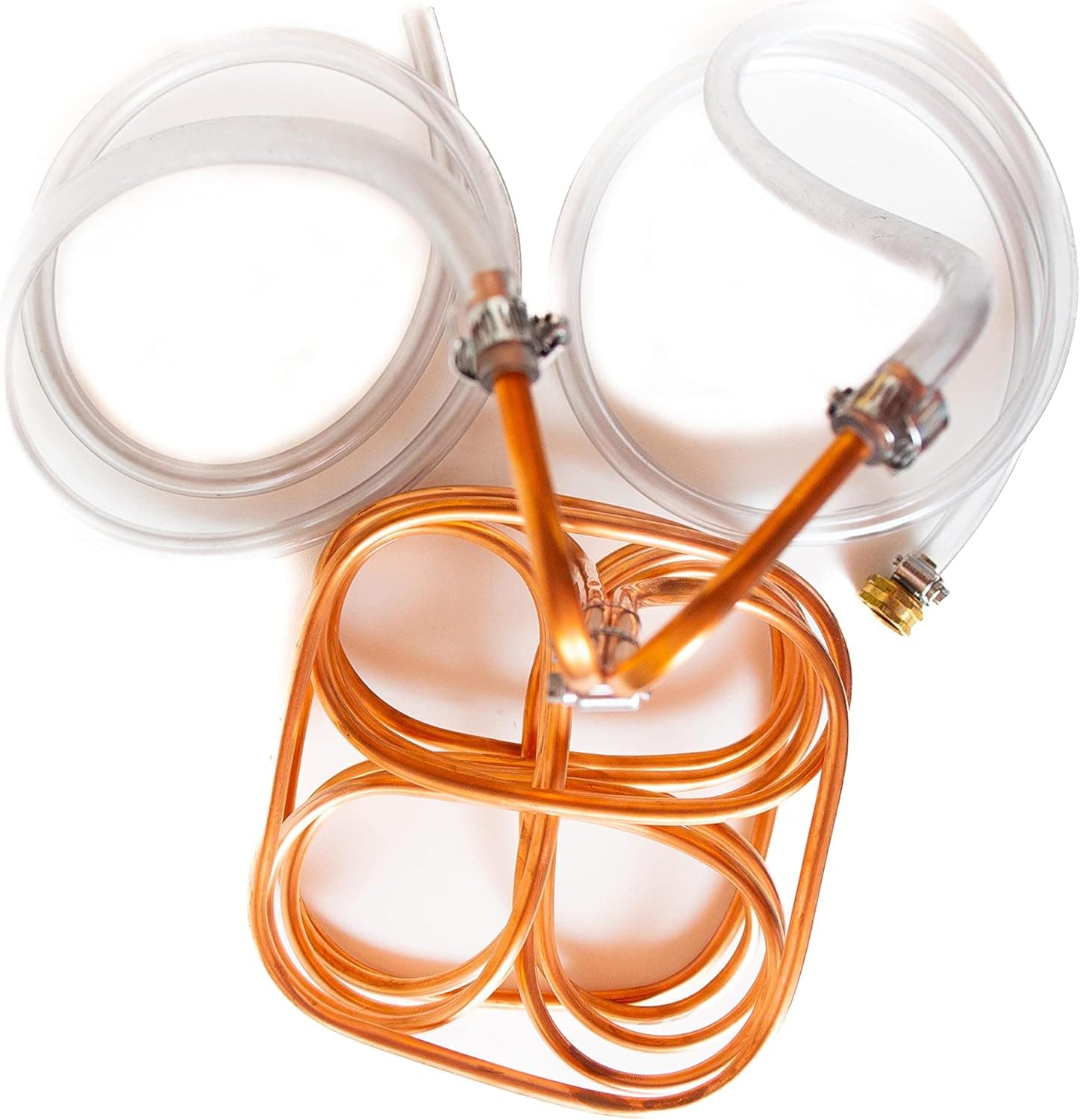 Craft A Brew Clover Wort Immersion Chiller - Copper Coil, Vinyl Tubing, Hose Adapter - 5 Gallon
