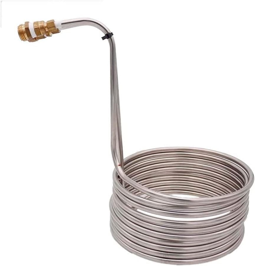 Immersion Wort Chiller Copper 25ft with Garden Hose Fitting 3/8 OD 304SS