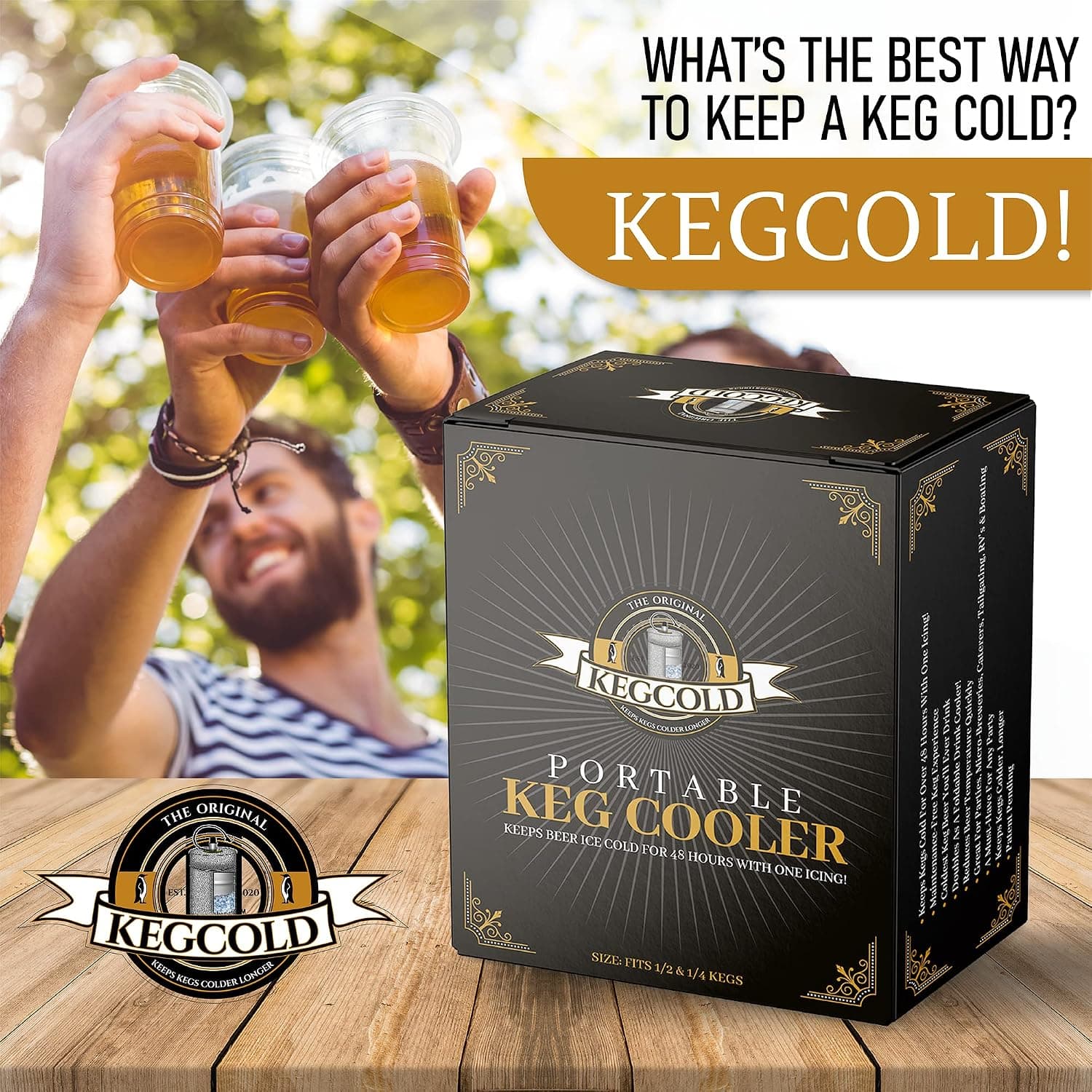 KEGCOLD Portable Keg Cooler Foldable Reusable Insulated