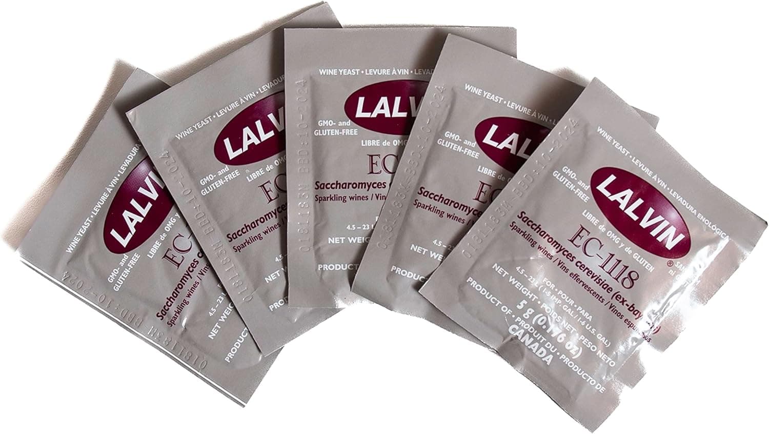 Craft A Brew - Lalvin EC-1118 Wine Yeast - Neutral Dry Wine Yeast [5 Pack]