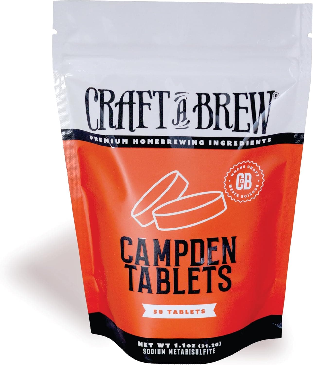 Craft A Brew - Campden Tablets - Sodium Metabisulfite - Sterilant for Winemaking - 50 Count