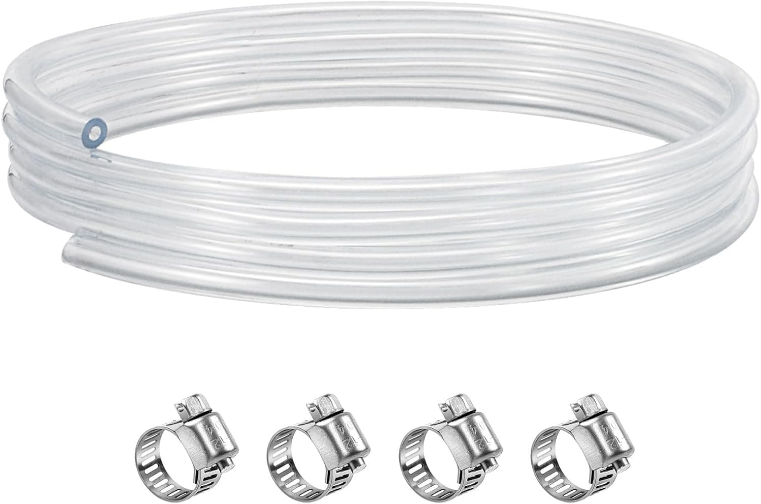 10FT Beer Hose Keg Line Tubing 3/16 ID with Hose Clamps (Transparent)