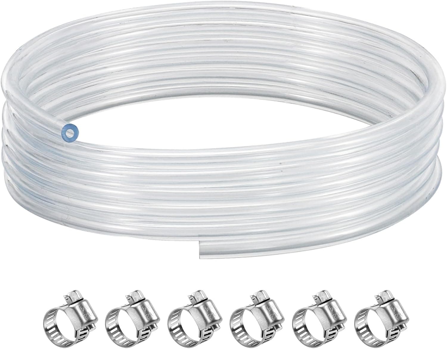 15FT Beer Hose Keg Line Tubing 3/16 ID with Hose Clamps