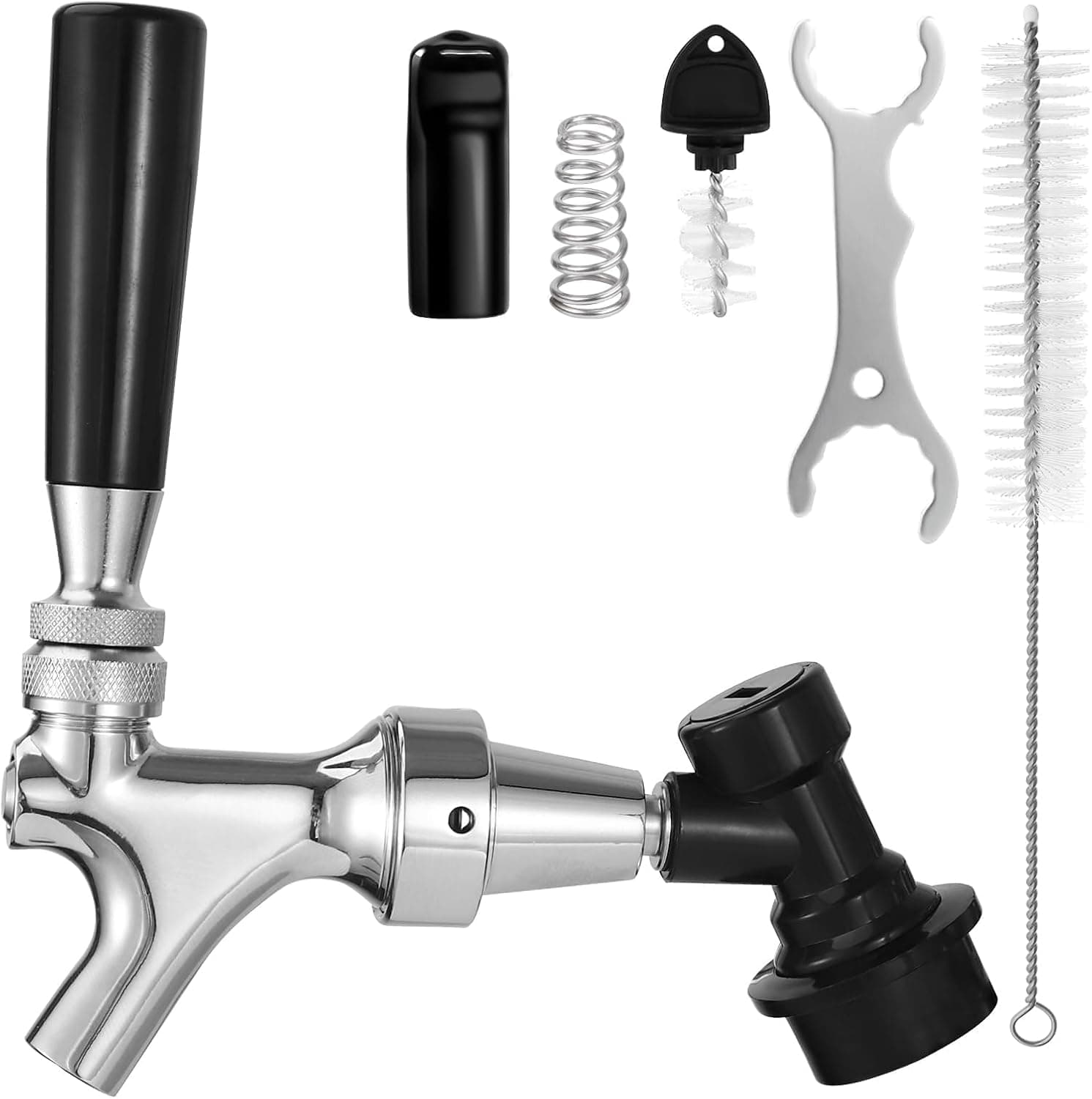 Dbgogo Ball Lock Beer Faucet Picnic Tap Stainless Steel Core Self-Closing with QD