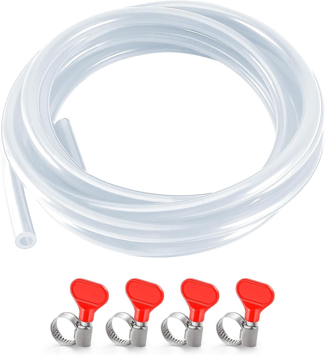 Imaictuu 10 Feet Kegerator Line 3/16" ID 7/16" OD Beer Line Tubing with 4 Hose Clamps