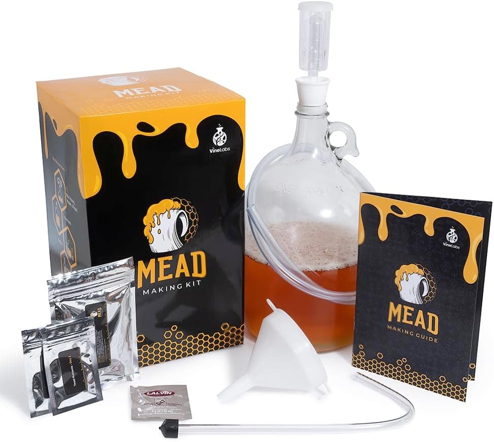 VineLabs Honey Mead Making Kit with Yeast and Starter Home Brew Accessories, Reusable, 1 Gallon