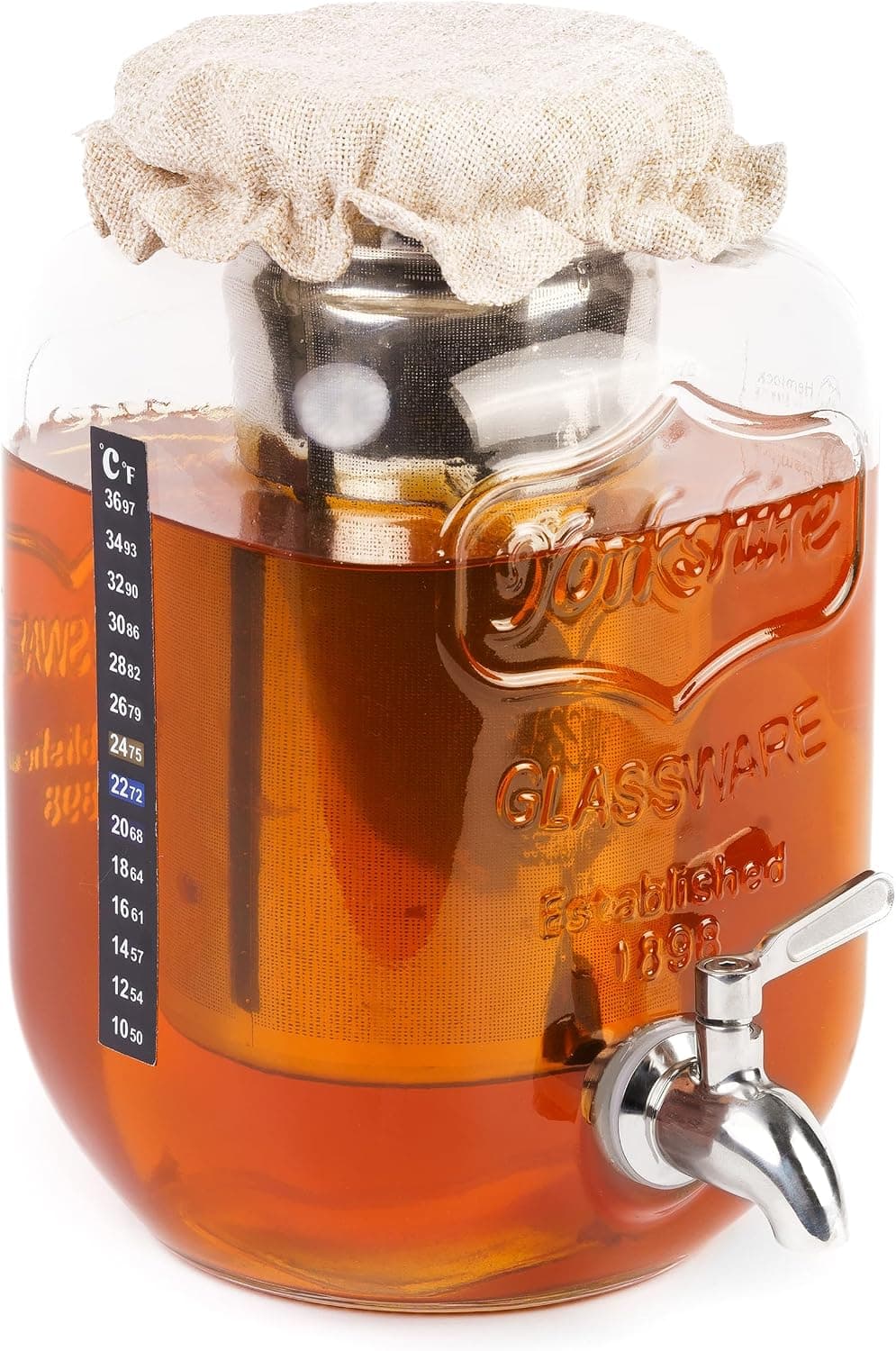 1 Gallon Kombucha Jar with Spigot Continuous Brewing Kit with Cloth Top