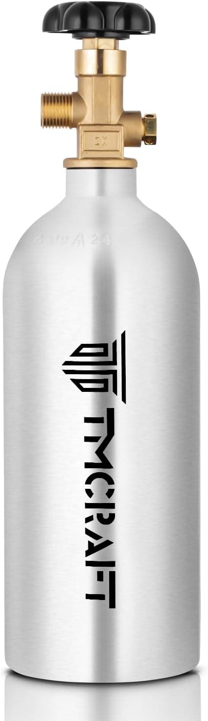 TMCRAFT 2.5lb CO2 Tank, High Strength Aluminum Alloy Cylinder with CGA-320 Valve, DOT Approved