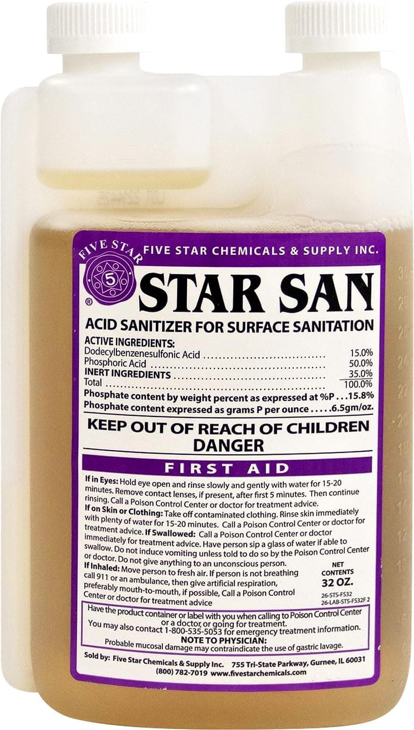 Cooler Keg Star San Cleaner 32oz No Rinse Food Grade Brewing Sanitizer