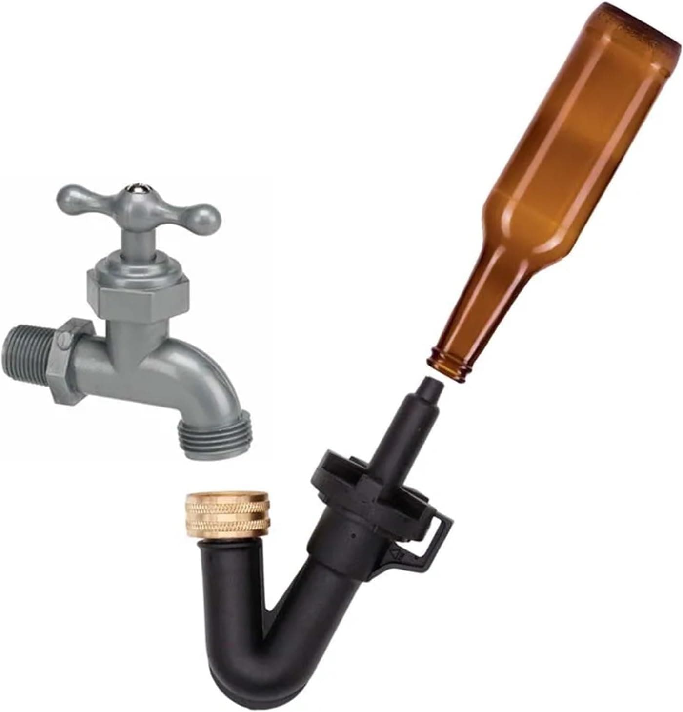 Single Blast Bottle Washer Homebrew Beer Wine Rinser with Faucet Adapter