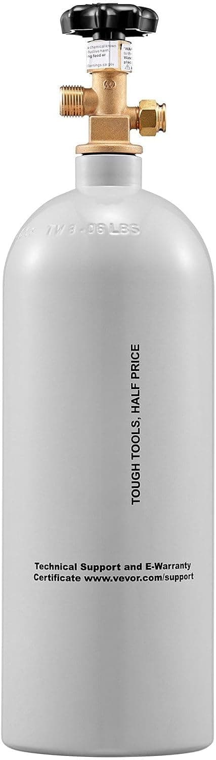 5 lb Aluminum CO2 Tank, CGA320 Valve, Gray Spray Coating, for Draft Beer & Homebrew Keg Systems