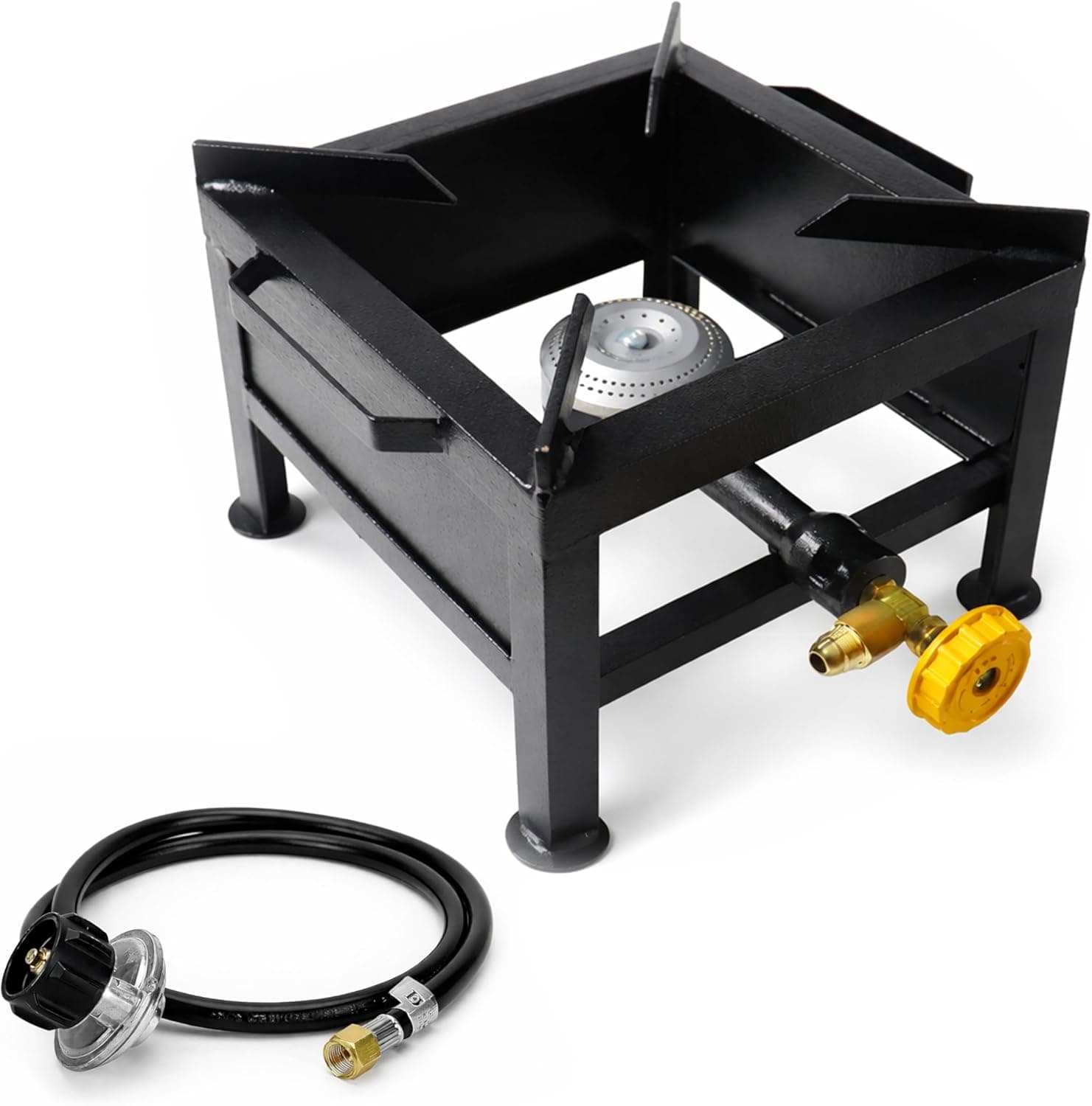 SONRET Single Burner Propane Stove, High Pressure Outdoor Gas Cooker with Cast Iron Burner