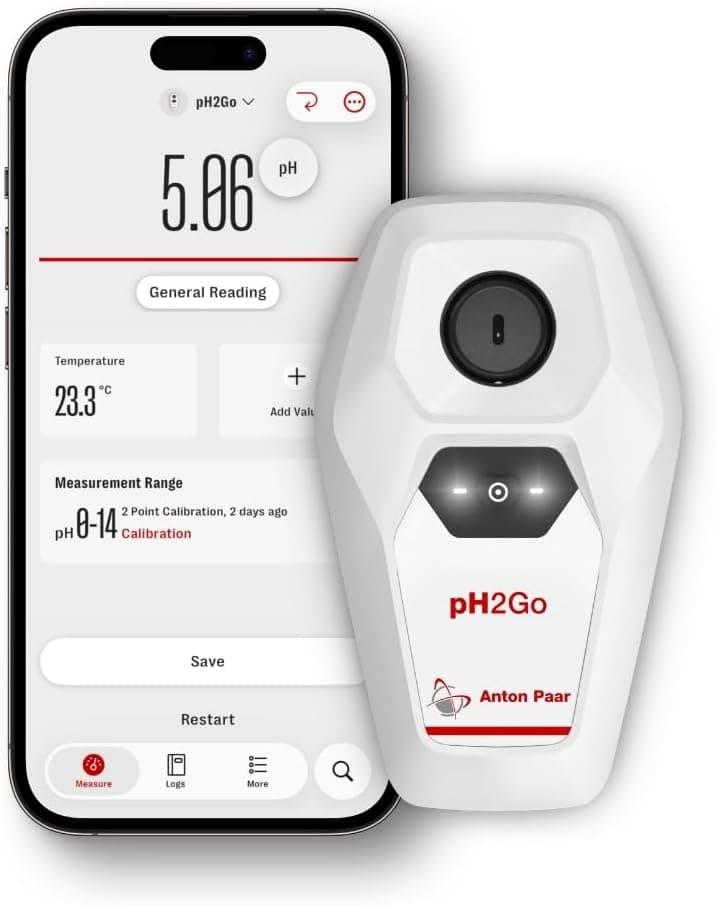 pH2Go Digital pH Meter by Anton Paar, Glass-Free ISFET Sensor, App Connected