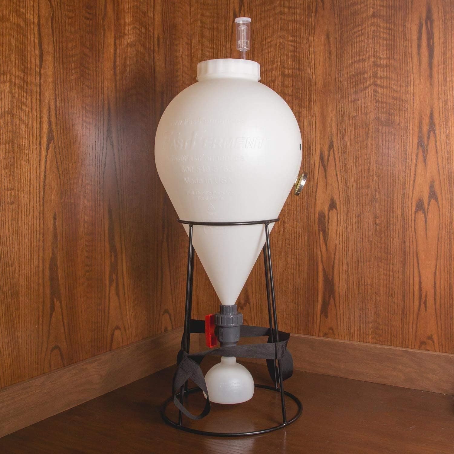 FastFerment 7.9 gal Plastic Conical Fermenter with Floor Stand and Wall Mount