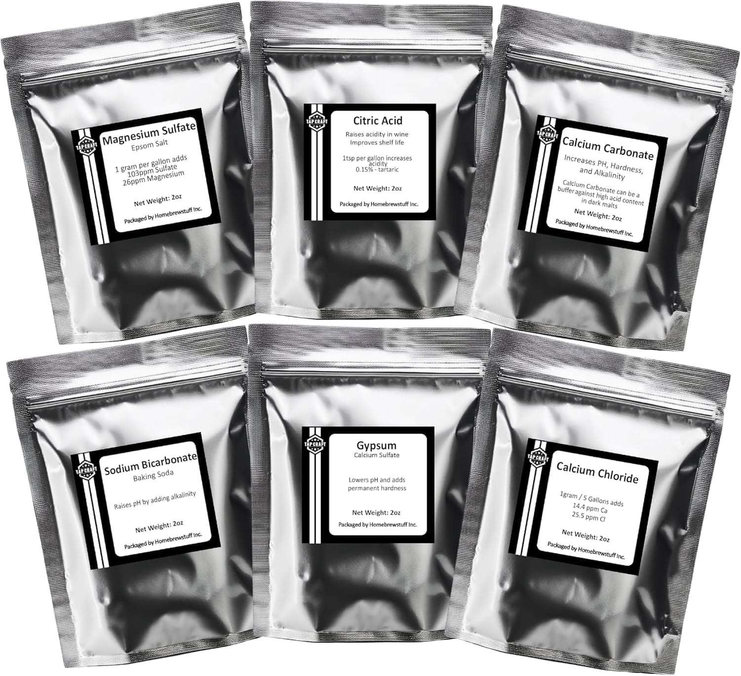 TAPCRAFT Beer Brewing Salts for Water Adjustment