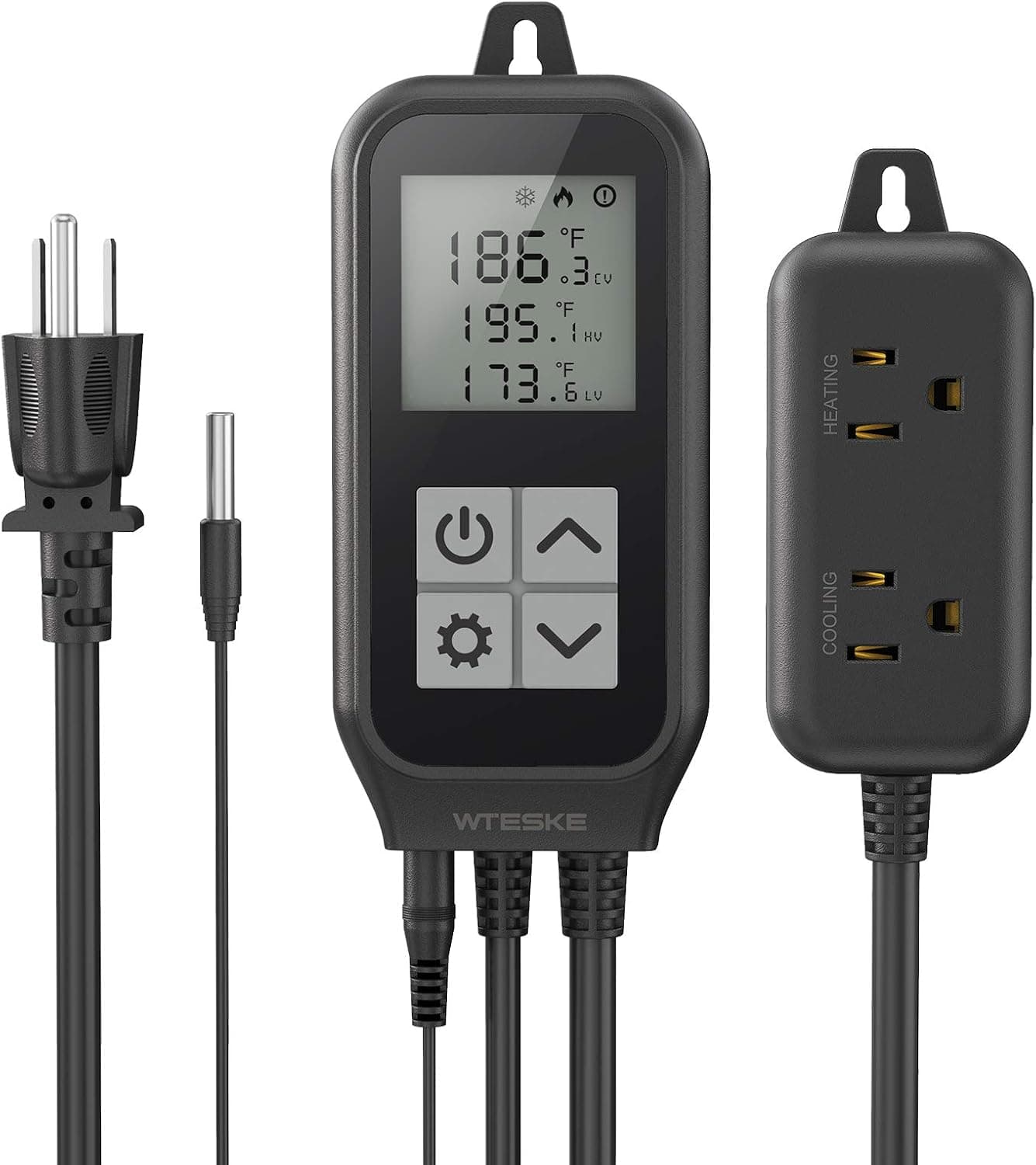 Digital Temperature Controller Thermostat Heating and Cooling Dual Relay Output 10A 1250W